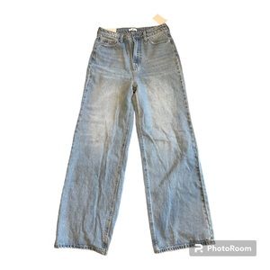 Nordstrom Wide Leg High Waist Light Wash Jeans